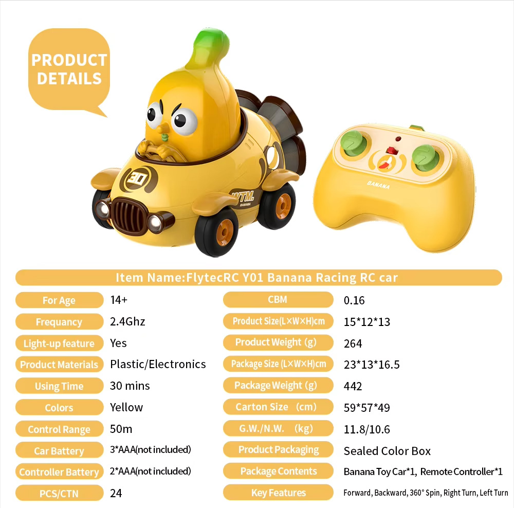 NG Y01 RC Banana Car Toy Wholesale
