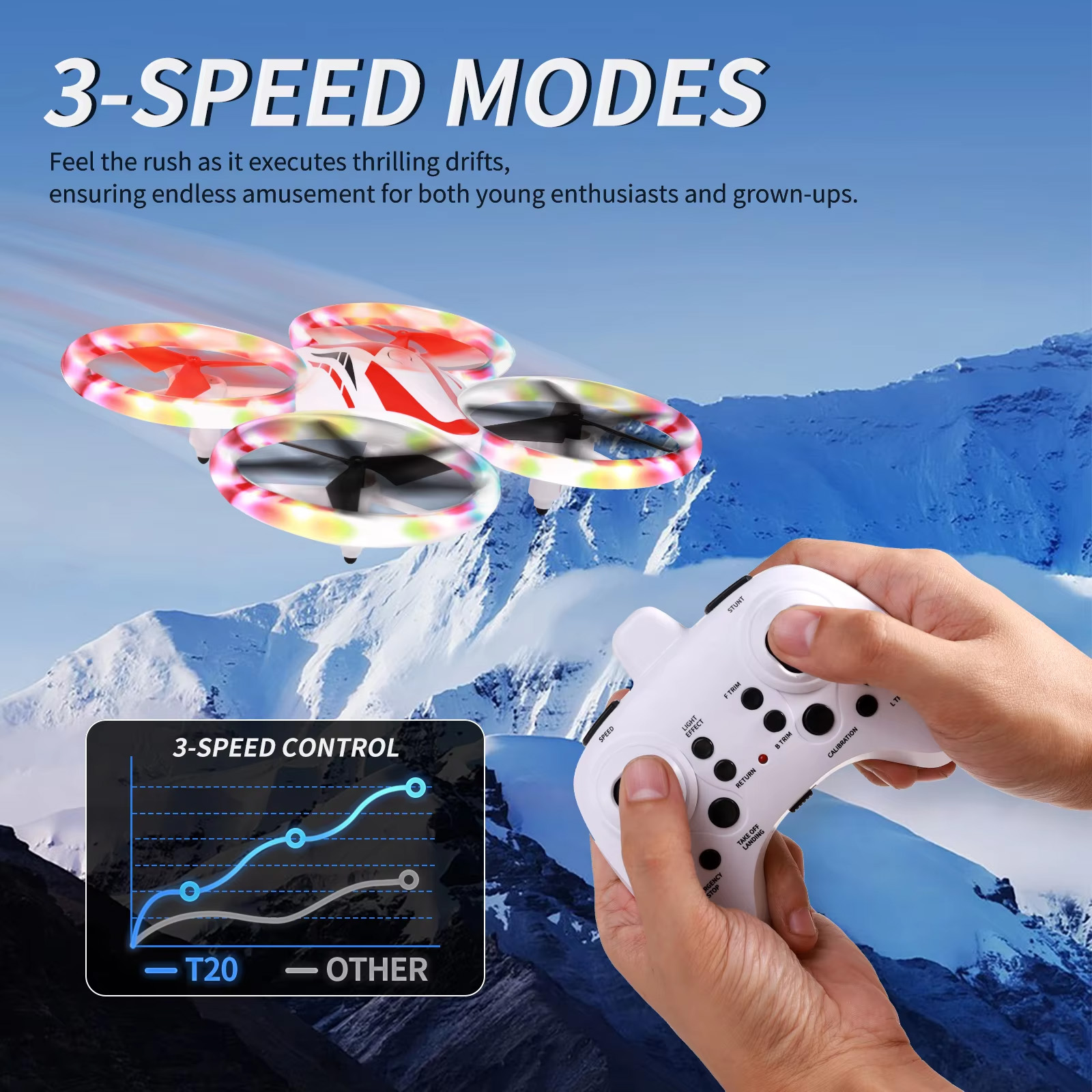 NG T20 Mini LED RGB Drones Wholesale