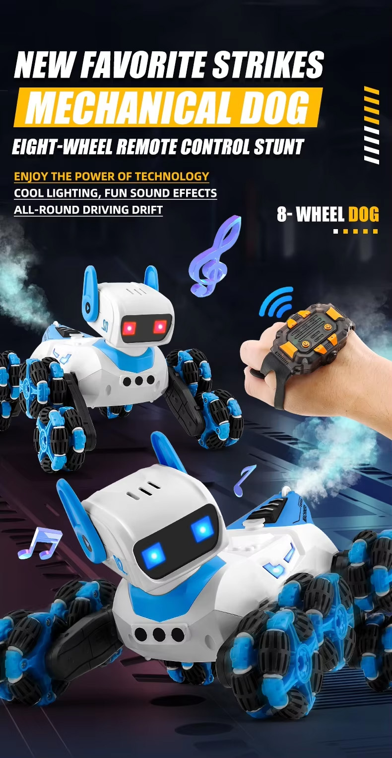8 Wheels Romote Control Stunt Robot Dog