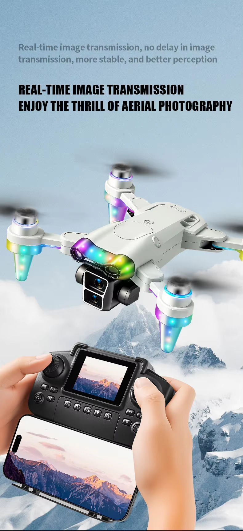 NG T28/T29 Cool Lights Dual Camera Drone