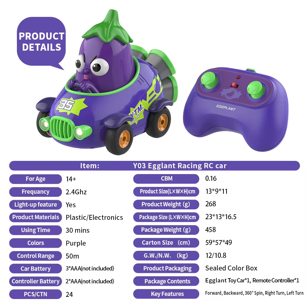 NG Y03 Eggplant RC Car Toy