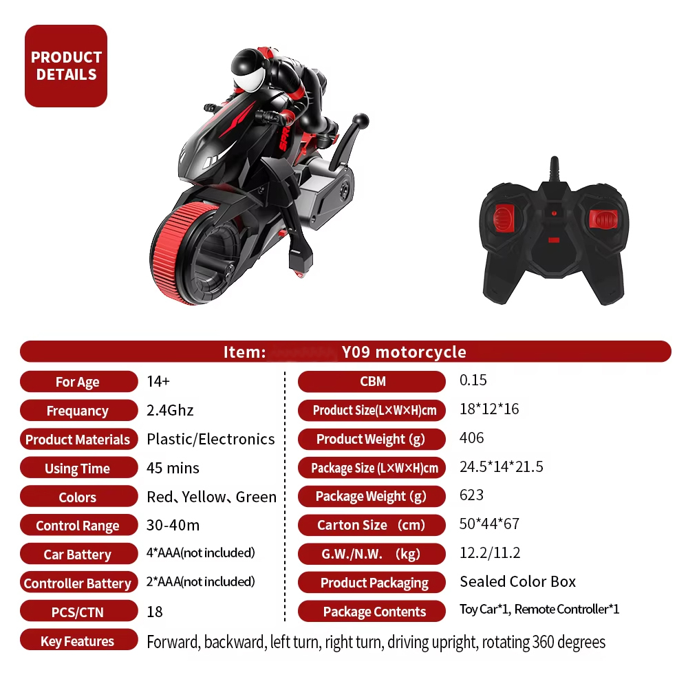 NG Y09 Kids RC Motorcycle