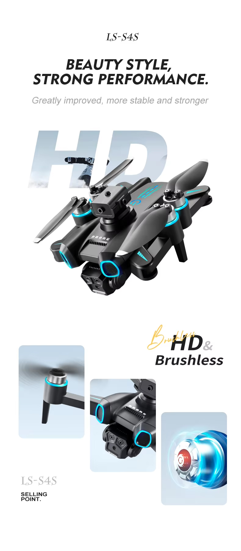 NG S4S Brushless HD Dual Camera Drone