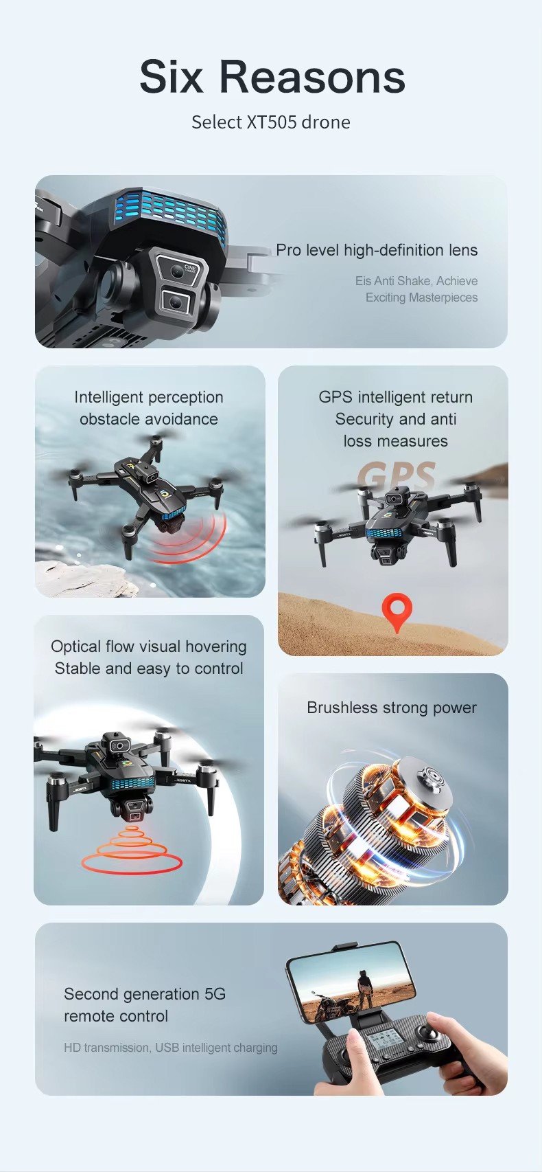 NG XT505 GPS Brushless Dual Camera Drone
