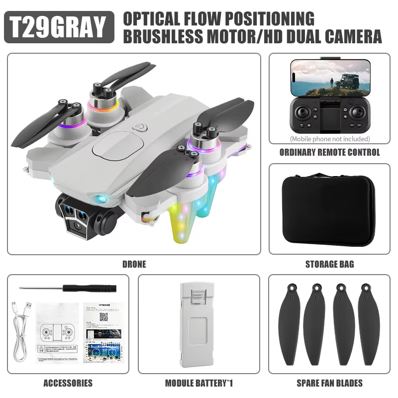 NG T29 Cool Lights Dual Camera Drone