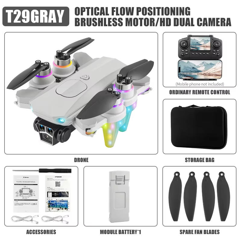 NG T29 Cool Lights Dual Camera Drone