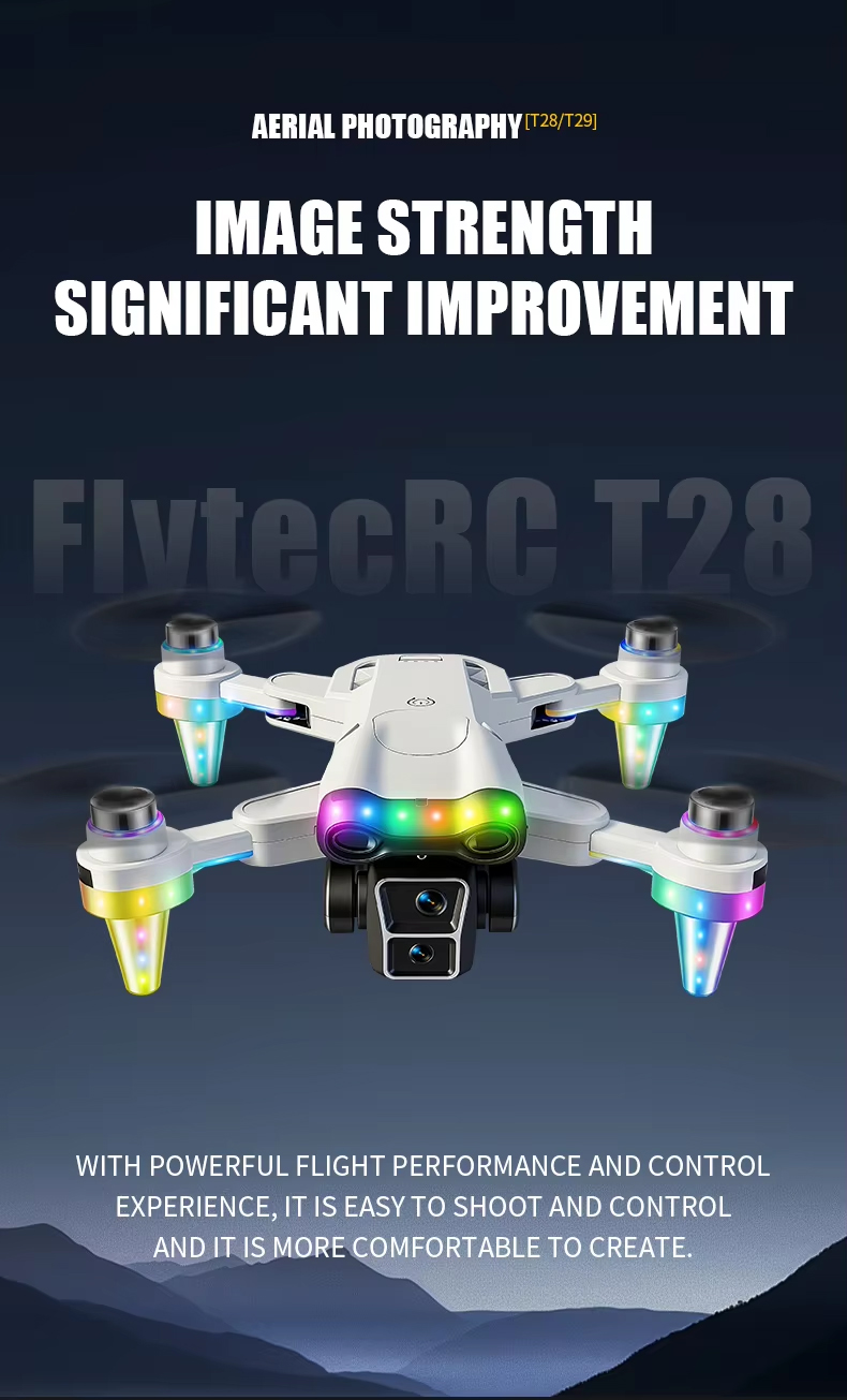 NG T28/T29 Cool Lights Dual Camera Drone